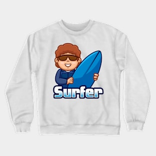 Surfer Cartoon Crewneck Sweatshirt